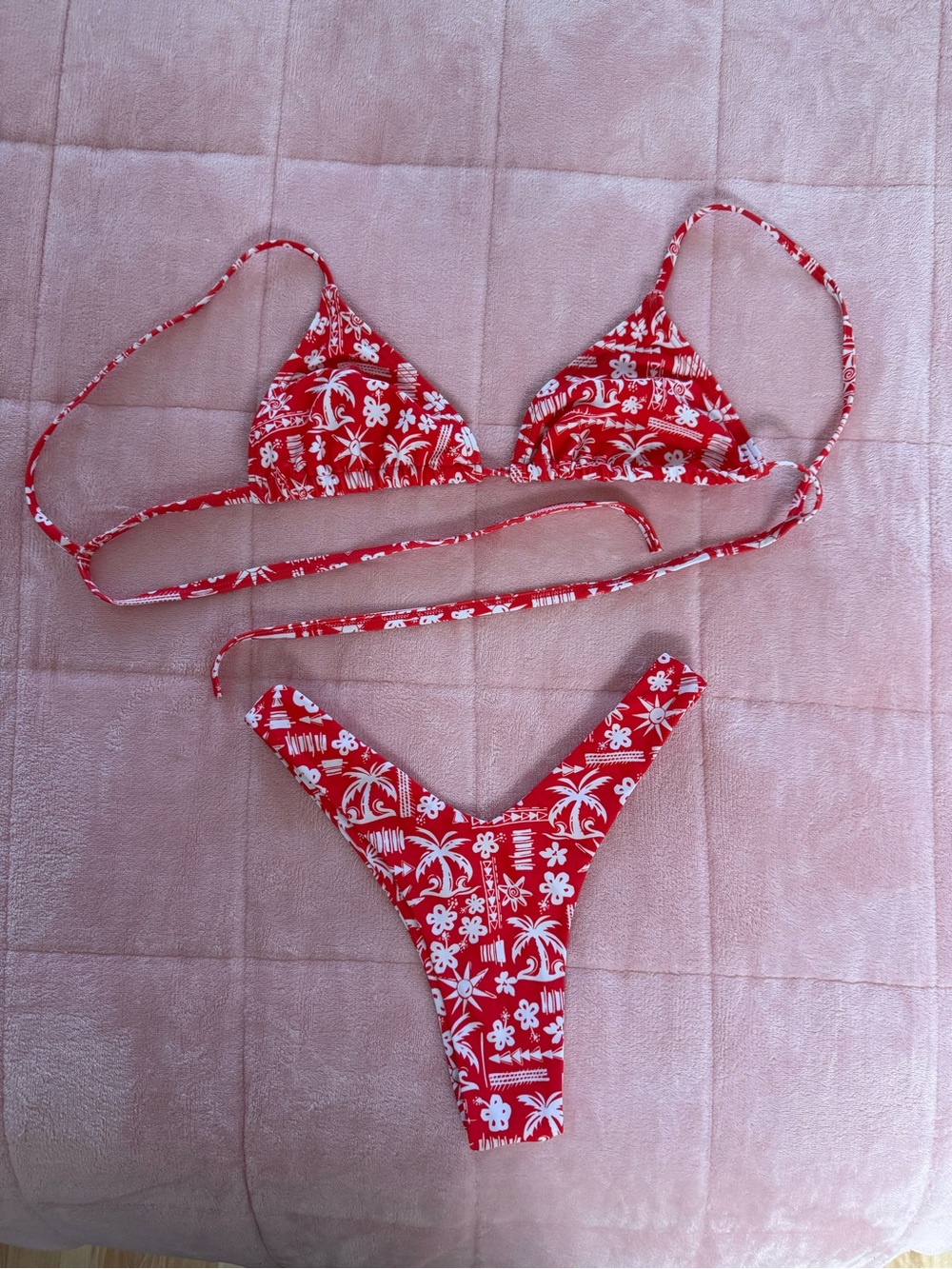 Kulani Kinis Red Floral Bikini Set - Youth Two-Piece Swimwear